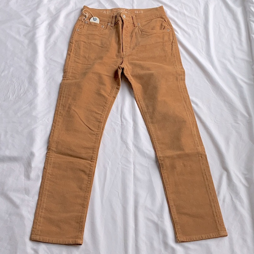 NWT Daily Blue by AG Boost Tan Stretch Corduroy Straight Leg Jeans Size 26